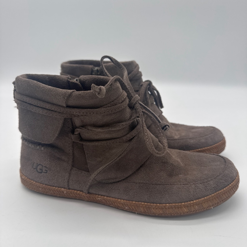 Women's UGG Gray Suede Ankle Boots Booties US 7